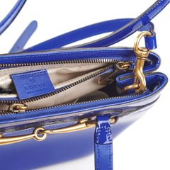 Gucci Patent Bright Bit Tote Blue