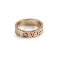 Cartier Love Platinum Ring with One Diamond Size 56