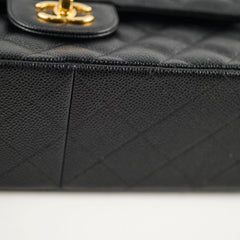 Chanel Classic Double Flap Jumbo Black Caviat GHW 24 Series
