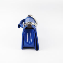 Chanel Old Medium Patent Blue Boy Bag