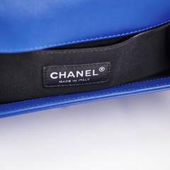 Chanel Old Medium Patent Blue Boy Bag