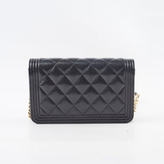 Chanel Boy Wallet on Chain Caviar WOC Black GHW