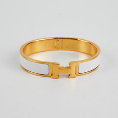 Hermes H Clic Clac Bracelet White Size GM