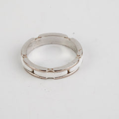 Chanel White Ceramic Ring Size 57