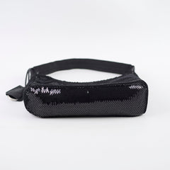 Prada Re-Edition Sequin Black Shoulder Bag