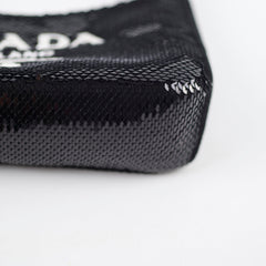 Prada Re-Edition Sequin Black Shoulder Bag