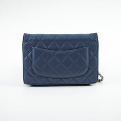 Chanel Wallet On Chain WOC Blue Lambskin Crossbody Bag