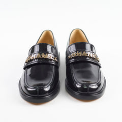 Chanel Patent Loafers Black Size 41C