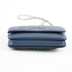 Chanel Wallet On Chain WOC Blue Lambskin Crossbody Bag