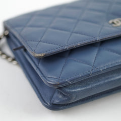Chanel Wallet On Chain WOC Blue Lambskin Crossbody Bag