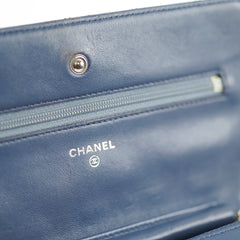 Chanel Wallet On Chain WOC Blue Lambskin Crossbody Bag