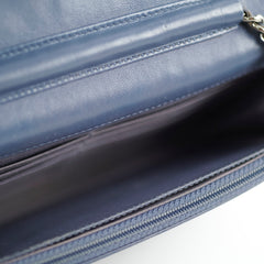 Chanel Wallet On Chain WOC Blue Lambskin Crossbody Bag