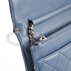 Chanel Wallet On Chain WOC Blue Lambskin Crossbody Bag