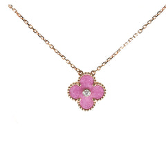 Hold for Rosie Van Cleef & Arpels Vintage Alhambra Rhodonite Holiday 2021 Diamond Necklace