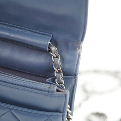 Chanel Wallet On Chain WOC Blue Lambskin Crossbody Bag