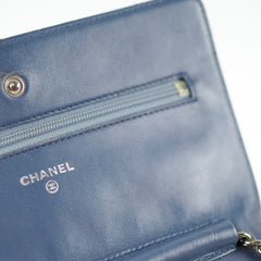 Chanel Wallet On Chain WOC Blue Lambskin Crossbody Bag