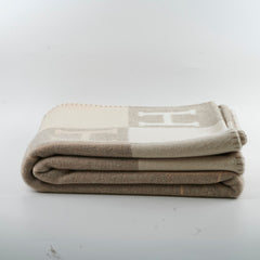 Hermes Avalon Cream/Beige Throw Blanket