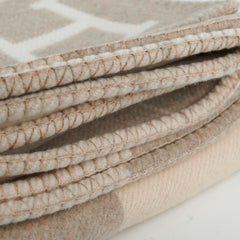 Hermes Avalon Cream/Beige Throw Blanket