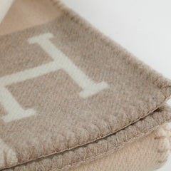 Hermes Avalon Cream/Beige Throw Blanket