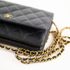Chanel Wallet on Chain Caviar Black GHW (microchip)
