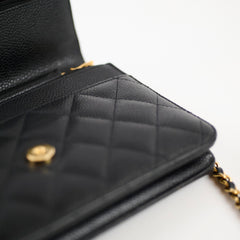 Chanel Wallet on Chain Caviar Black GHW (microchip)
