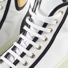 Chanel Calfskin Cap Toe Lace Up Boots Black/White Size 40.5C