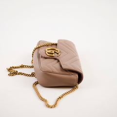 Gucci GG Marmont Matelasse Super Mini Dusty Pink