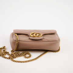 Gucci GG Marmont Matelasse Super Mini Dusty Pink