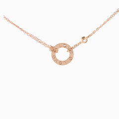 Cartier Love 2 Diamond Pink Gold Necklace
