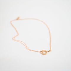 Cartier Love 2 Diamond Pink Gold Necklace