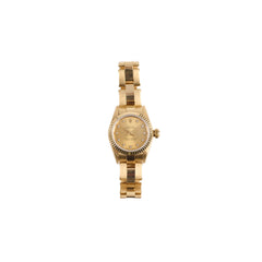 Rolex 26cm Oyster Perpetual 18k Yellow Gold Watch with Diamonds