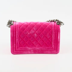 Chanel Small Boy Pink Velvet