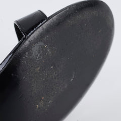 Chanel Patent Quilted Turnlock Sandals Black/Gold Size 40.5C