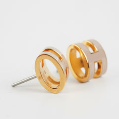 Hermes H Pop Earrings Marron Glance