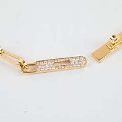 Hermes Collier Cravate Kelly Diamond Chaine PM Lariat Necklace