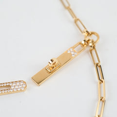 Hermes Collier Cravate Kelly Diamond Chaine PM Lariat Necklace