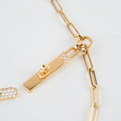 Hermes Collier Cravate Kelly Diamond Chaine PM Lariat Necklace