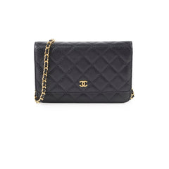 Chanel Black Caviar Wallet On Chain WOC GHW