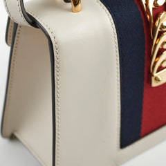 Gucci Sylvie White Mini Top Handle Crossbody Bag