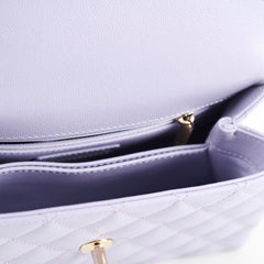 Chanel Coco Handle Small Lilac Caviar Top Handle