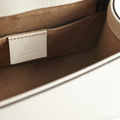 Gucci Sylvie White Mini Top Handle Crossbody Bag