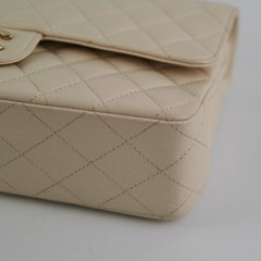 Chanel Quilted Caviar Medium/Large Double Flap Ivory