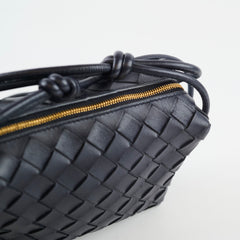 Bottega Veneta Mini Loop Navy Intrecciato leather
