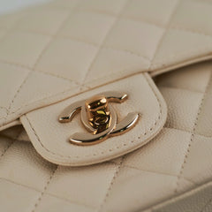 Chanel Quilted Caviar Medium/Large Double Flap Ivory