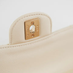 Chanel Quilted Caviar Medium/Large Double Flap Ivory