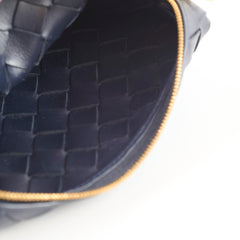 Bottega Veneta Mini Loop Navy Intrecciato leather