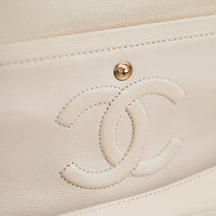 Chanel Quilted Caviar Medium/Large Double Flap Ivory