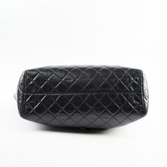 Chanel Shiny Large Front Pocket Calfskin Tote Black