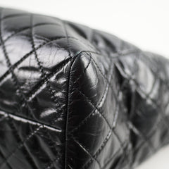 Chanel Shiny Large Front Pocket Calfskin Tote Black