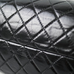 Chanel Shiny Large Front Pocket Calfskin Tote Black